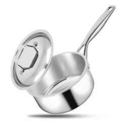 NutriChef 1.5-quart Stainless Steel Stain-Resistant Sauce Pot Kitchen Cookware W/ Satin Interior