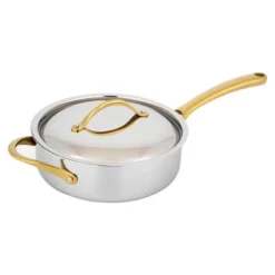 NutriChef 3.4-quart Sauté Pan W/ Lid Cookware W/ Interior Coated Prestige Ceramic Non-Stick Coating