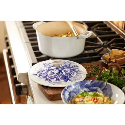 Cuisinart Caskata 5qt Enameled Cast Iron Round Casserole - Blooming Peony 6 Cuisinart Caskata 5qt Enameled Cast Iron Round Casserole - Blooming Peony - Image 6