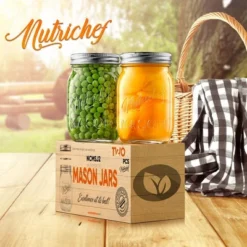 NutriChef 2 Pcs. Glass Mason Jars With Regular Lids And Bands, DIY Magnetic Spice Jars, Ideal For Meal Prep, Jam, Honey, Wedding Favors, And More -Cookware Specialty Store GUEST 237f7511 5da1 43e1 afc4 f689bb50b2a5