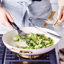 GreenPan Reserve 12" Frypan With Helper Handle & Lid Blush -Cookware Specialty Store GUEST 323430c2 b1d7 4060 8a8e 0db8e1e7d4d9