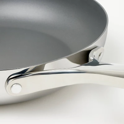 10" Nonstick Stainless Steel Frypan Silver - Figmint™ 3 10" Nonstick Stainless Steel Frypan Silver - Figmint™ - Image 3