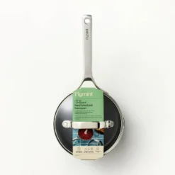 1.5qt Nonstick Hard Anodized Aluminum Sauce Pan With Straining Lid Dark Gray - Figmint™ -Cookware Specialty Store GUEST 46439989 1c37 4604 8341 84876e912c91