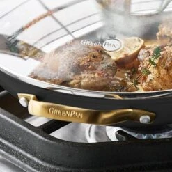 GreenPan Reserve 12" Frypan With Helper Handle & Lid Black -Cookware Specialty Store GUEST 4af74567 690c 4d57 be4f 0733328be63e