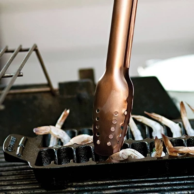 Cast Iron Shrimp Grill Pan - Outset 3 Cast Iron Shrimp Grill Pan - Outset - Image 3