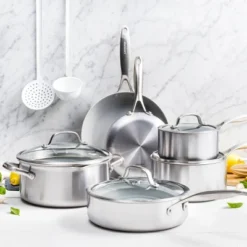 Greenpan Venice Pro Tri-Ply Stainless Steel Ceramic Non Stick 12" Frypan Vibrant Silver -Cookware Specialty Store GUEST 5302de41 2b00 4fa8 8720 ee88172bde52