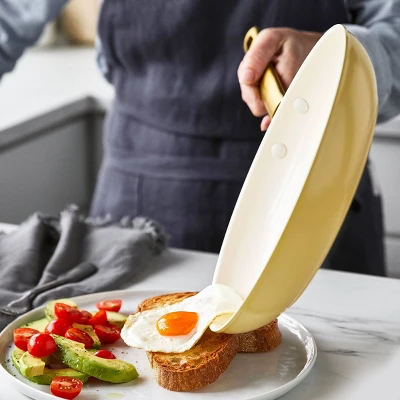 GreenPan Reserve 12" Frypan With Helper Handle & Lid Honey Yellow 1 GreenPan Reserve 12" Frypan With Helper Handle & Lid Honey Yellow