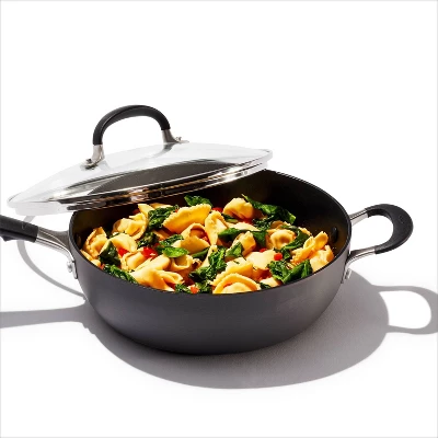 OXO 3qt Non-Stick Chef's Pan With Lid And Helper Handle Black 1 OXO 3qt Non-Stick Chef's Pan With Lid And Helper Handle Black