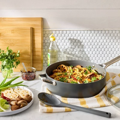 5qt Nonstick Hard Anodized Aluminum Saute Pan Dark Gray - Figmint™ 1 5qt Nonstick Hard Anodized Aluminum Saute Pan Dark Gray - Figmint™