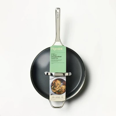 5qt Nonstick Hard Anodized Aluminum Saute Pan Dark Gray - Figmint™ 5 5qt Nonstick Hard Anodized Aluminum Saute Pan Dark Gray - Figmint™ - Image 5