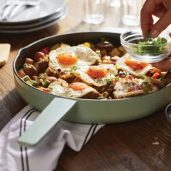 KitchenAid 12" Enameled Cast Iron Induction Skillet With Helper Handle And Pour Spouts Pistachio -Cookware Specialty Store GUEST 8bd0bafa 3d83 4c13 abac e9663275cf10