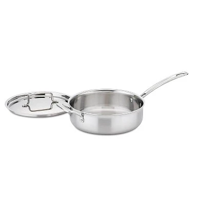 Cuisinart Classic MutliClad Pro 3.5qt Stainless Steel Tri-Ply Saute Pan With Helper Handle And Cover MCP33-24HN - Silver 1 Cuisinart Classic MutliClad Pro 3.5qt Stainless Steel Tri-Ply Saute Pan With Helper Handle And Cover MCP33-24HN - Silver