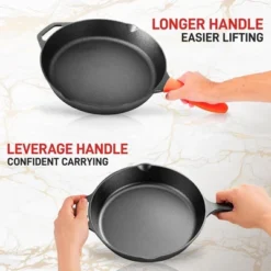 NutriChef NCCI12 12 Inch Pre Seasoned Nonstick Cast Iron Skillet Frying Pan Kitchen Cookware Set With Tempered Glass Lid And Silicone Handle Cover 7 NutriChef NCCI12 12 Inch Pre Seasoned Nonstick Cast Iron Skillet Frying Pan Kitchen Cookware Set With Tempered Glass Lid And Silicone Handle Cover -Cookware Specialty Store GUEST a3ac0999 d676 4564 a113 6025ad9e2f6b