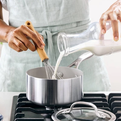 Greenpan Venice Pro Tri-Ply Stainless Steel Ceramic Non Stick 1.5qt Saucepan With Lid Vibrant Silver 3 Greenpan Venice Pro Tri-Ply Stainless Steel Ceramic Non Stick 1.5qt Saucepan With Lid Vibrant Silver - Image 3