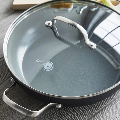 GreenPan Chatham Hard Anodized Healthy Ceramic Nonstick 11" Everyday Frying Pan With 2 Handles And Lid - Gray 3 GreenPan Chatham Hard Anodized Healthy Ceramic Nonstick 11" Everyday Frying Pan With 2 Handles And Lid - Gray - Image 3