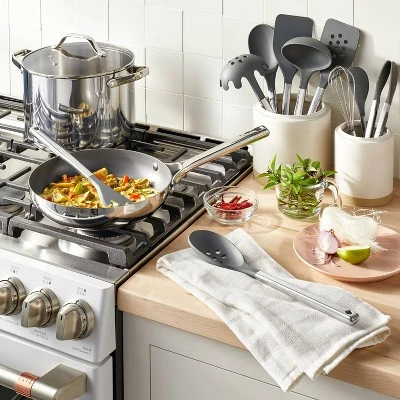 10" Nonstick Stainless Steel Frypan Silver - Figmint™ 1 10" Nonstick Stainless Steel Frypan Silver - Figmint™