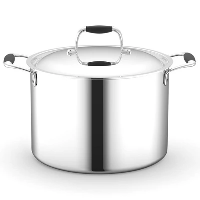 NutriChef 8-Quart Stainless-Steel Stain-Resistant Stock Pot Kitchen Cookware W/ Satin Interior 1 NutriChef 8-Quart Stainless-Steel Stain-Resistant Stock Pot Kitchen Cookware W/ Satin Interior