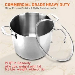 NutriChef Commercial Grade Heavy Duty 19 Quart Stainless Steel Stock Pot With Riveted Ergonomic Handles And Clear Tempered Glass Lid (2 Pack) -Cookware Specialty Store GUEST bc8a4bd0 59a3 44d6 a659 b5925b0cd50f 1