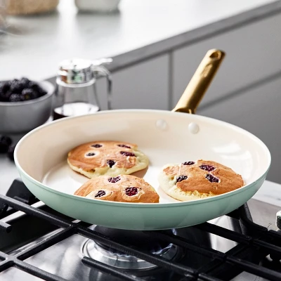 GreenPan Reserve 12" Frypan With Helper Handle & Lid Mint Green 6 GreenPan Reserve 12" Frypan With Helper Handle & Lid Mint Green - Image 6