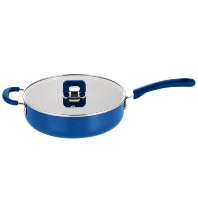 NutriChef Sauté Pan W/ Lid-Non-Stick Stylish Kitchen Cookware W/ Foldable Knob, 3.7 Quart (Blue) 1 NutriChef Sauté Pan W/ Lid-Non-Stick Stylish Kitchen Cookware W/ Foldable Knob, 3.7 Quart (Blue)