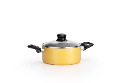 NutriChef Yellow Cooking Pot With Lid, (1.81 Qt) Kitchen Cookware, Black Coating Inside, Heat Resistant Lacquer Outside (Yellow) 1 NutriChef Yellow Cooking Pot With Lid, (1.81 Qt) Kitchen Cookware, Black Coating Inside, Heat Resistant Lacquer Outside (Yellow)