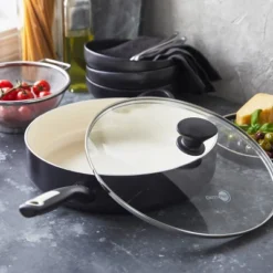 GreenPan Rio 5qt Ceramic Non-Stick Covered Saute Pan With Helper Handle Black -Cookware Specialty Store GUEST cf5acedc e9d4 4f74 b00e 25260df37d43