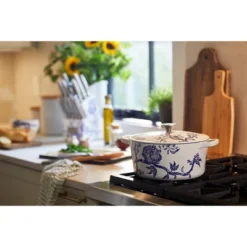 Cuisinart Caskata 5qt Enameled Cast Iron Round Casserole - Floral Landscape -Cookware Specialty Store GUEST cfb292d6 225b 4228 8e76 d23f5409469b