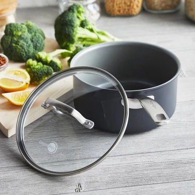 GreenPan Chatham Hard Anodized Healthy Ceramic Nonstick 3qt Saucepan With Lid - Gray 2 GreenPan Chatham Hard Anodized Healthy Ceramic Nonstick 3qt Saucepan With Lid - Gray - Image 2