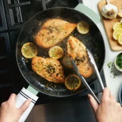 KitchenAid 12" Enameled Cast Iron Induction Skillet With Helper Handle And Pour Spouts Pistachio -Cookware Specialty Store GUEST d60f7660 80a6 4b3d 896b 618421baedb0