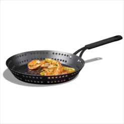 OXO 12" Steel BBQ Open Frypan With Silicone Sleeve Black -Cookware Specialty Store GUEST e34822a3 2665 42c2 b100 9dae91a7963a