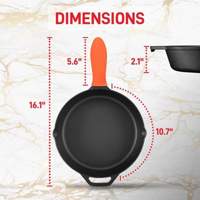 NutriChef NCCI10 10 Inch Pre Seasoned Nonstick Cast Iron Skillet Frying Pan Kitchen Cookware Set With Tempered Glass Lid And Silicone Handle Cover 1 NutriChef NCCI10 10 Inch Pre Seasoned Nonstick Cast Iron Skillet Frying Pan Kitchen Cookware Set With Tempered Glass Lid And Silicone Handle Cover