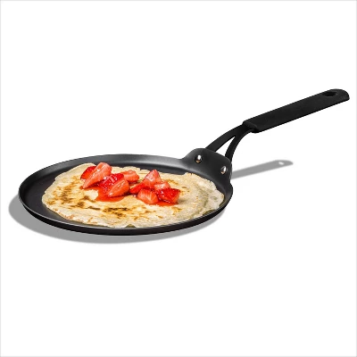 OXO 10" Steel Crepe Pan With Silicone Sleeve Black 2 OXO 10" Steel Crepe Pan With Silicone Sleeve Black - Image 2