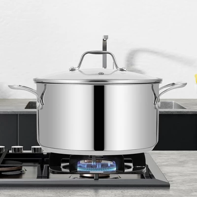 NutriChef 6-Quart Stainless Steel Stock Pot - 18/8 Food Grade Steel Heavy Duty Induction - Stock Pot, Stew Pot, Simmering Pot, Soup Pot 2 NutriChef 6-Quart Stainless Steel Stock Pot - 18/8 Food Grade Steel Heavy Duty Induction - Stock Pot, Stew Pot, Simmering Pot, Soup Pot - Image 2
